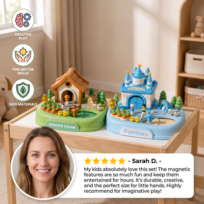 Magnetic Dream Castle & Garden Playset for Kids