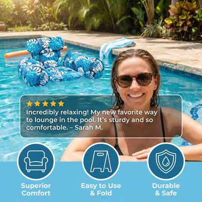 Inflatable Pool Hammock with Backrest – Foldable Water Lounge