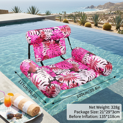Inflatable Pool Hammock with Backrest – Foldable Water Lounge