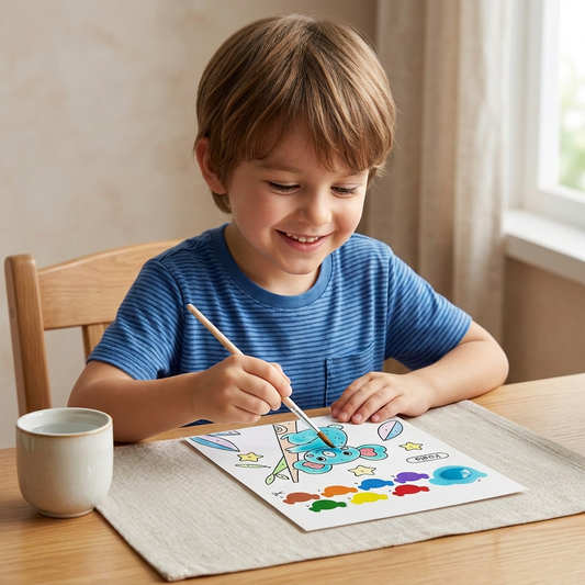 Watercolor Painting Book with Brush – Mess-Free Paint with Water Fun