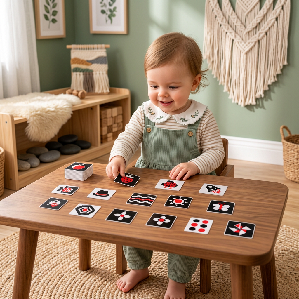Montessori Baby Learning Flash Cards – Visual Stimulation, Color Recognition & Categorization Set