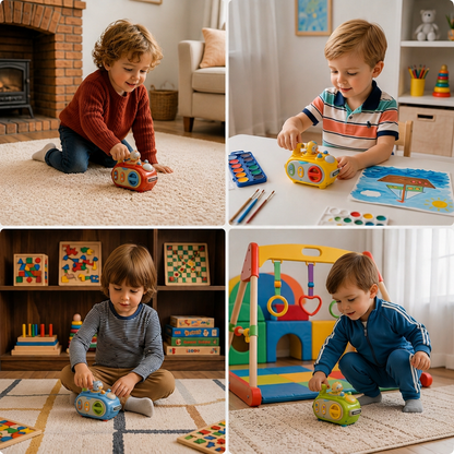 5-in-1 Press & Go Busy Car Toy for Fine Motor Skills Development
