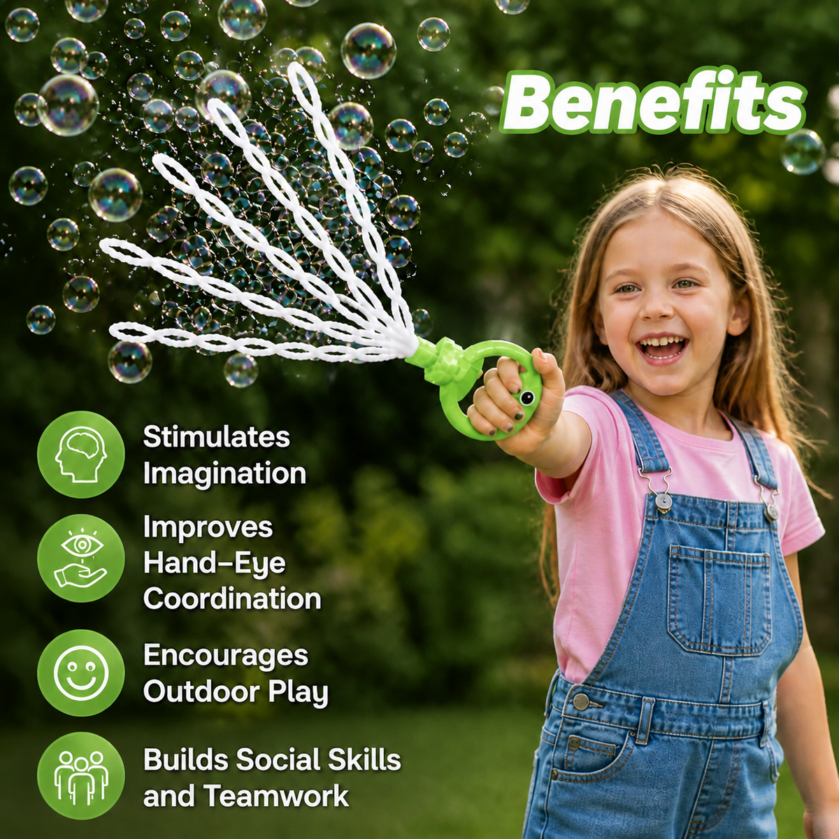 32-Hole Bubble Wand – Giant Bubble Maker for Kids