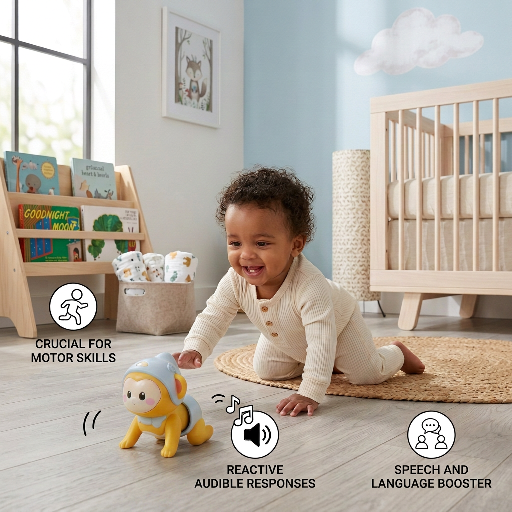 Interactive Crawling Baby Toy with Music & Voice Recording