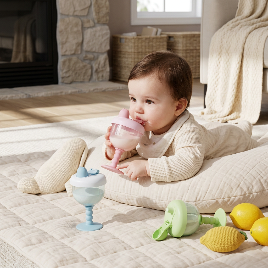 Spill-Proof Baby Straw Training Cup