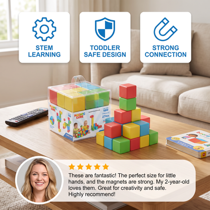 Toddler Safe 4.2cm Magnetic Building Cubes – STEM Learning Blocks