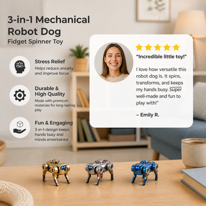 3-in-1 Mechanical Robot Dog Fidget Spinner Toy