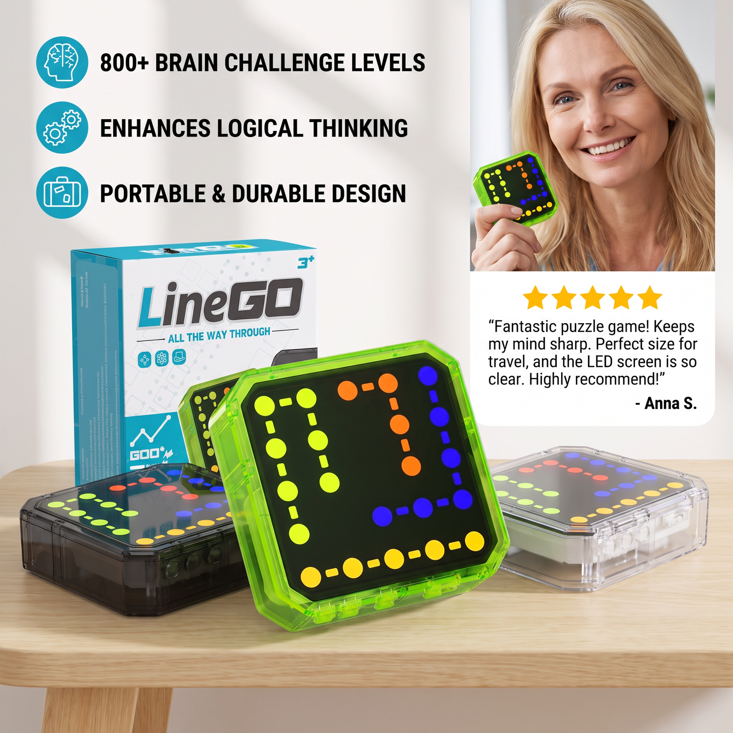 Smart Line LED Logic Puzzle Game – 800+ Brain Challenge Levels