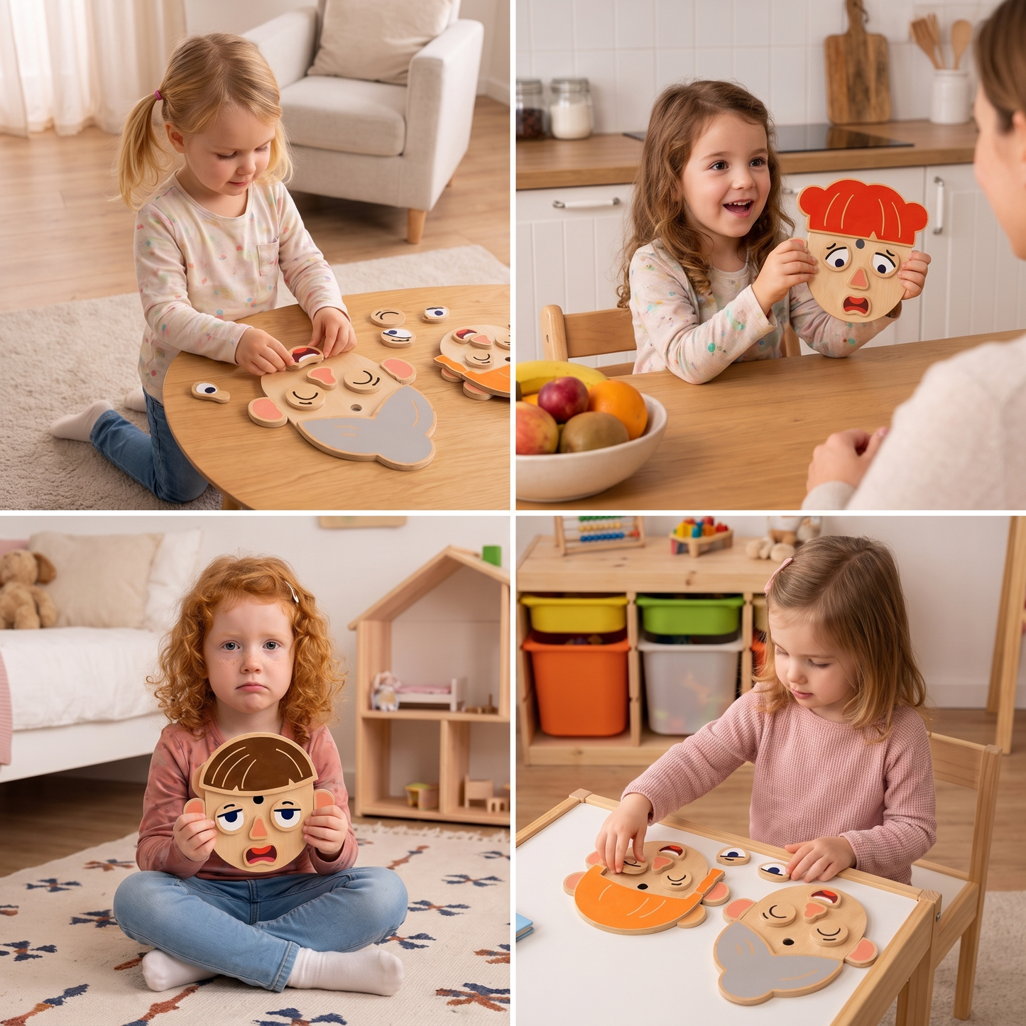 Wooden Facial Expressions & Emotions Learning Toy for Kids