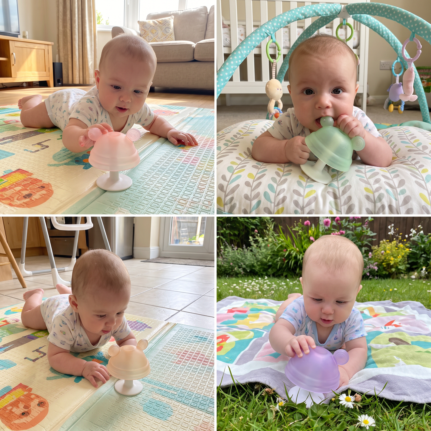 Baby Mushroom Silicone Teether for Tiny Hands