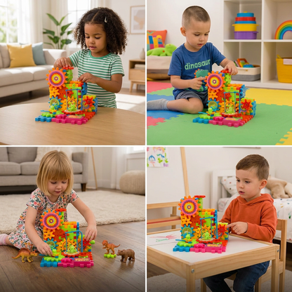 81-Piece STEM Gear Building Set – Interlocking Engineering Blocks for Kids