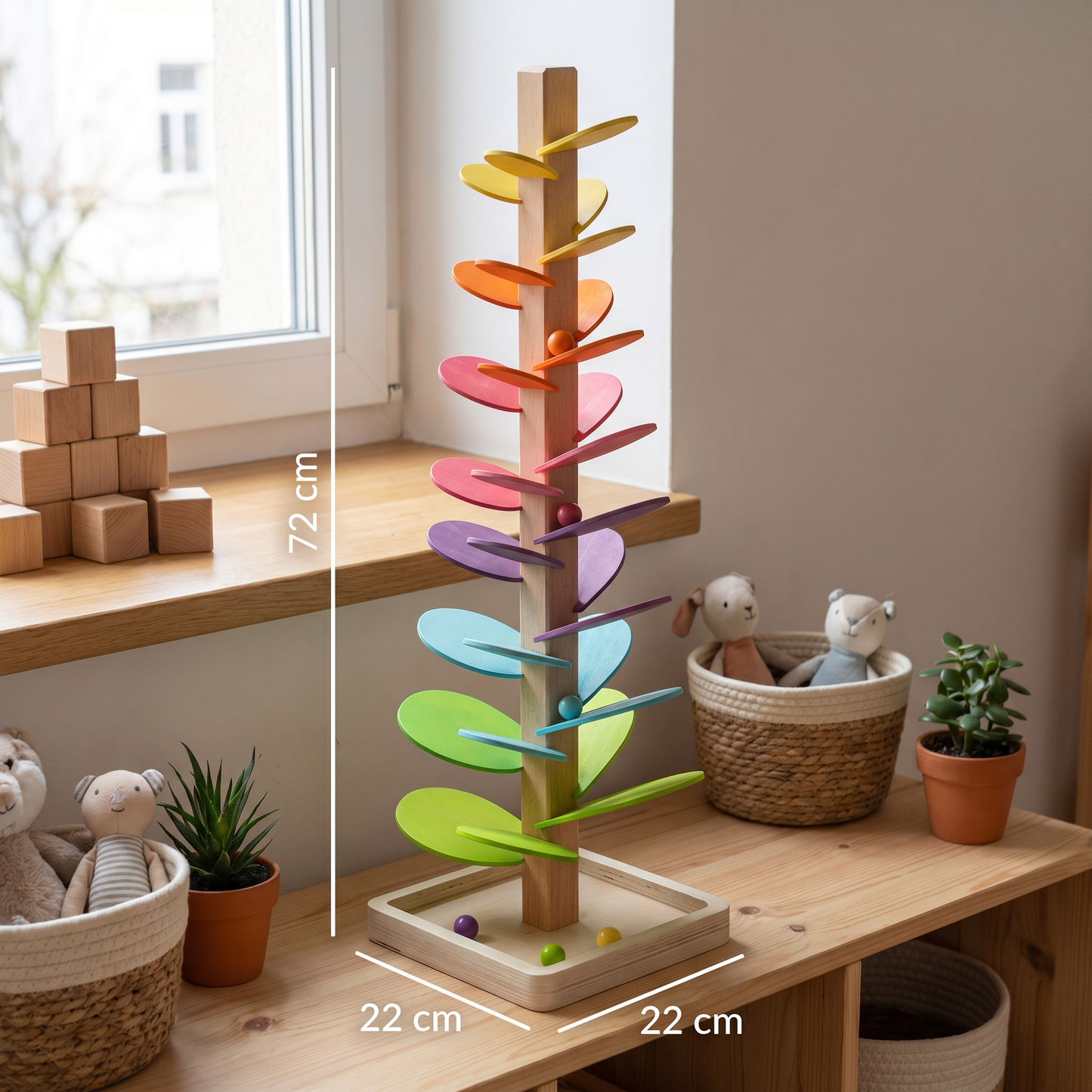 Montessori Rainbow Marble Tower