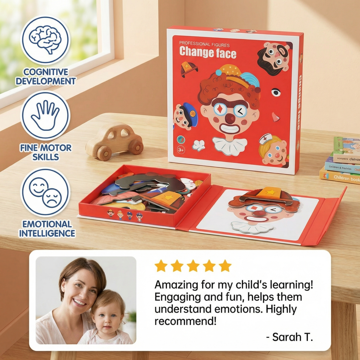 Educational facial expression learning puzzle for children