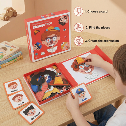 Educational facial expression learning puzzle for children