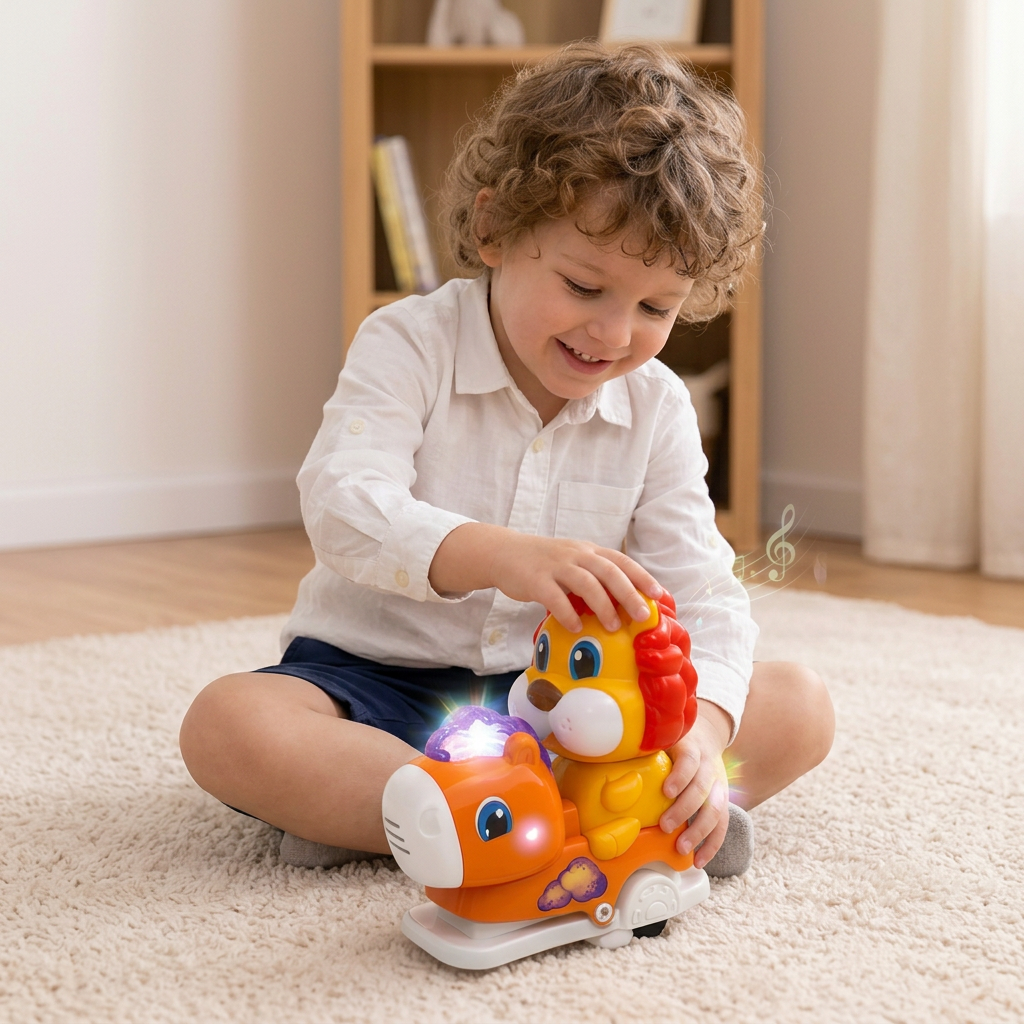 Interactive Animal Swing Toy with Music & Lights