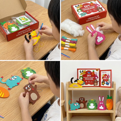 Safe DIY Felt Animal Sewing Set
