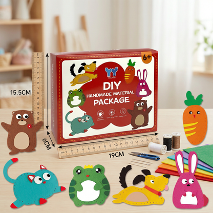 Safe DIY Felt Animal Sewing Set
