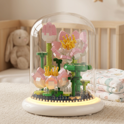 Elegant Building Block Flower in a Glass