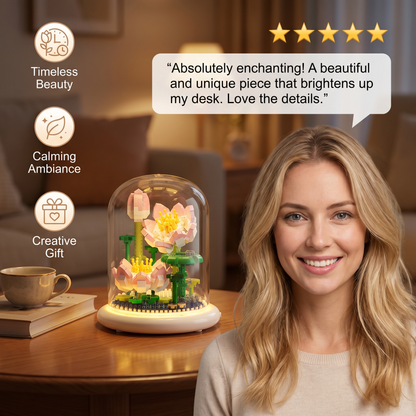Elegant Building Block Flower in a Glass