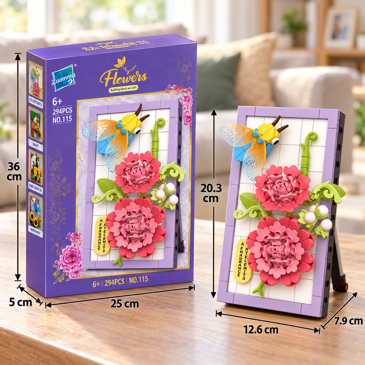 DIY 3D Nature Frame Building Blocks Set – Flowers & Insects