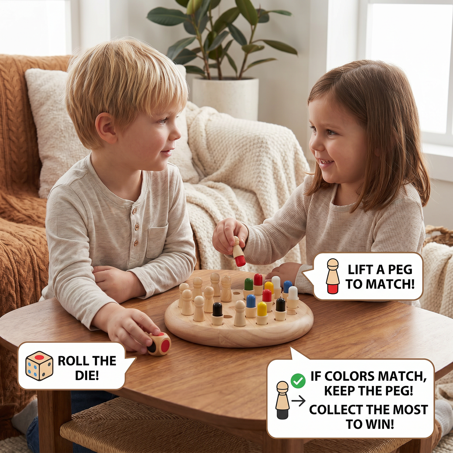 Educational Wooden Memory Chess Game