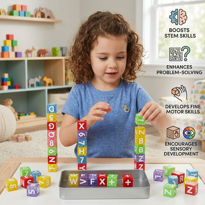 40-Piece Magnetic Letters & Numbers Learning Set – Montessori STEM Toy for Kids