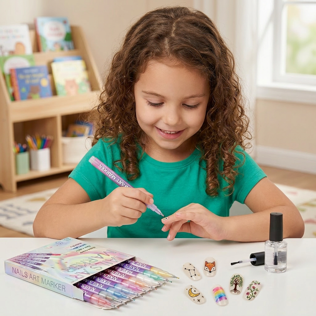 Nail Art Marker Set with Precision Tip – Acrylic Pens for Detailed Nail Designs