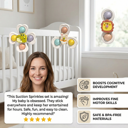 Cute suction cup toy for babies Set of 3