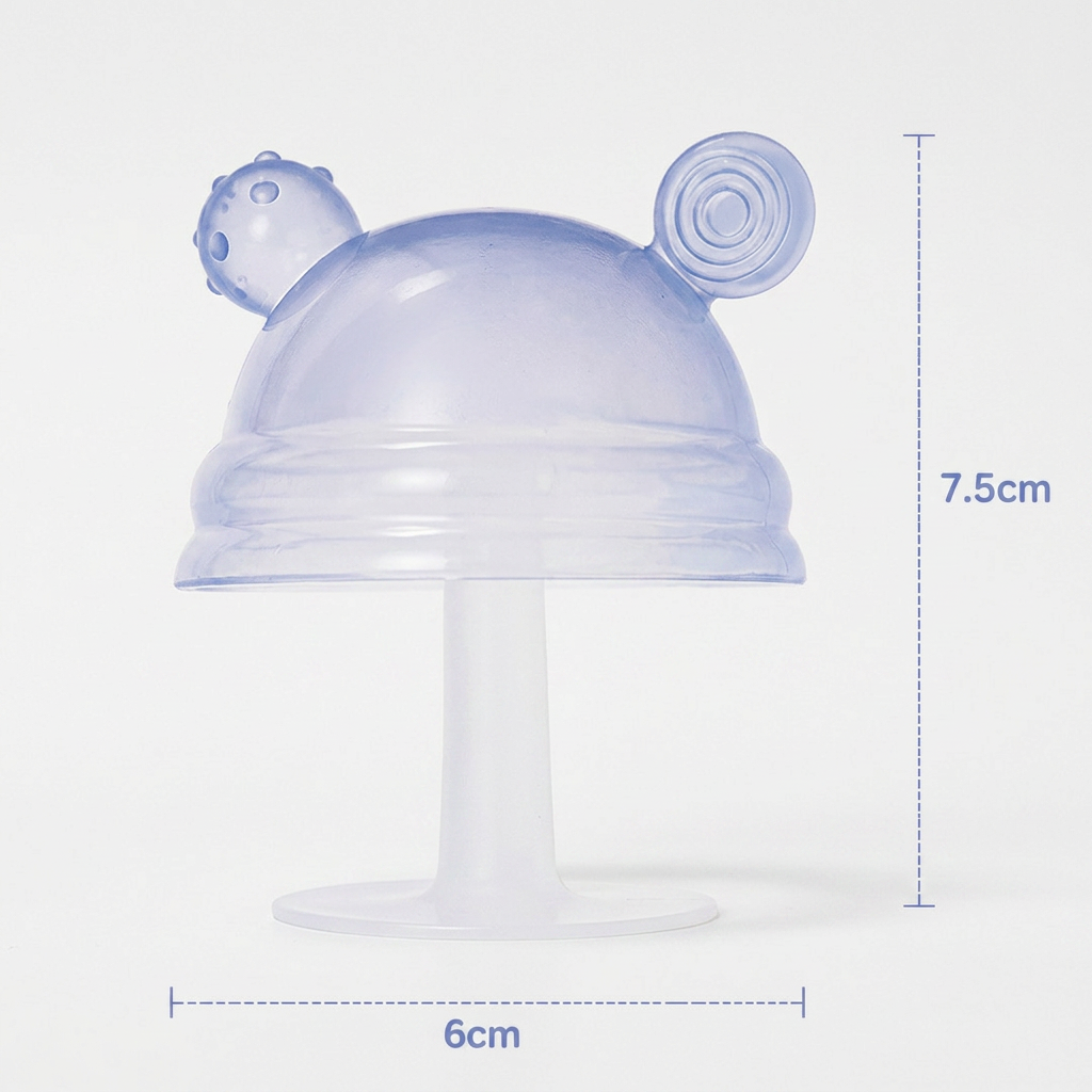Baby Mushroom Silicone Teether for Tiny Hands