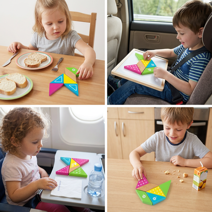 Magnetic Wooden Geometry  Puzzle Blocks
