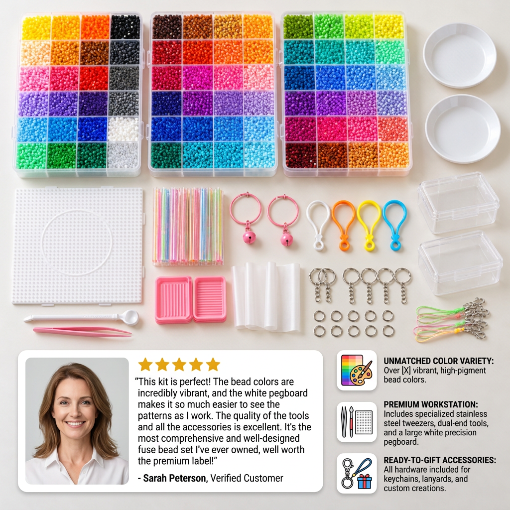 Premium Fuse Beads Set with Crafting Tools – DIY Arts & Crafts Kit