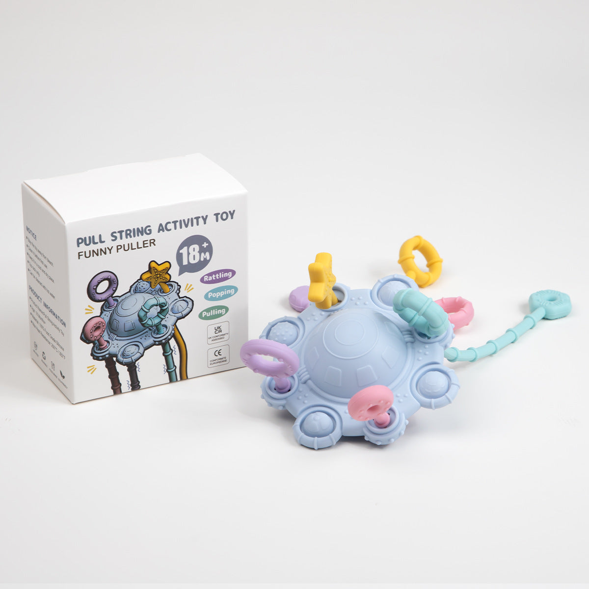Montessori Sensory Pull & Explore Teething Toy – Silicone Pull Cord for Tactile Learning & Gum Relief