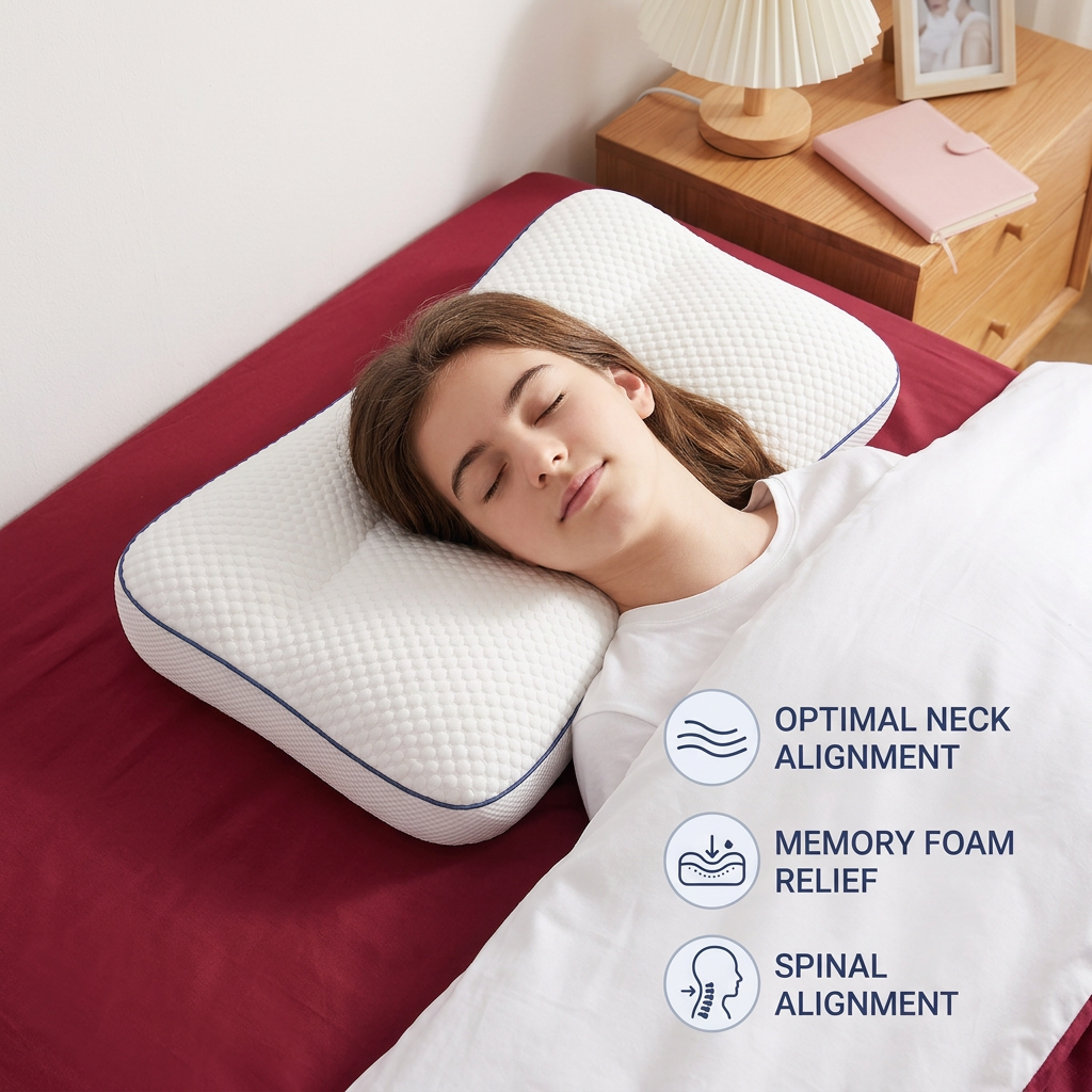 Ergonomic Neck Support Memory Foam Kids Pillow