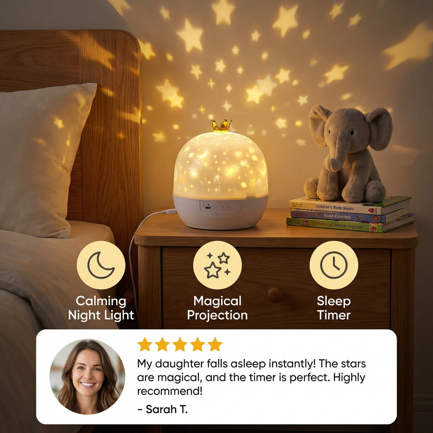 2-in-1 children's night light and projector