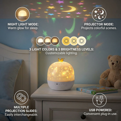 2-in-1 children's night light and projector