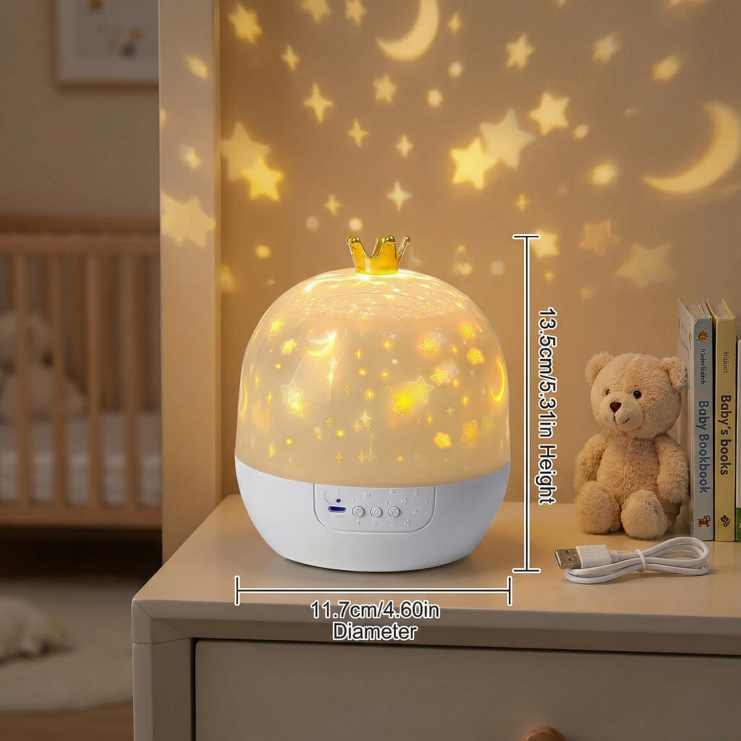 2-in-1 children's night light and projector