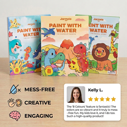 Watercolor Painting Book with Brush – Mess-Free Paint with Water Fun