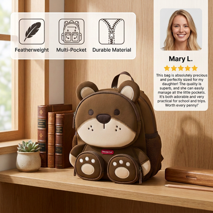 Kids Cartoon Animal Backpack – Lightweight Multi-Pocket School Bag