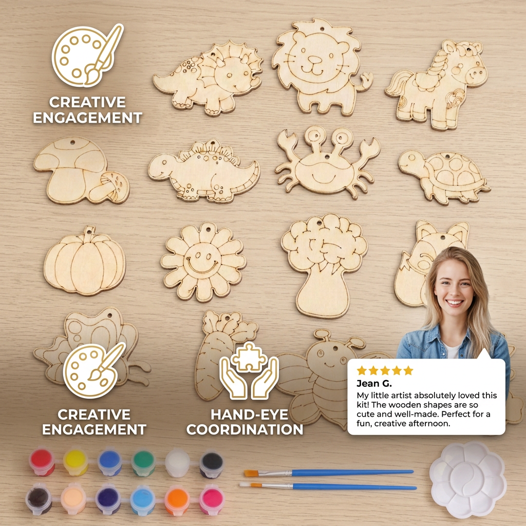 DIY Wooden Paint & Play Craft Kit for Kids