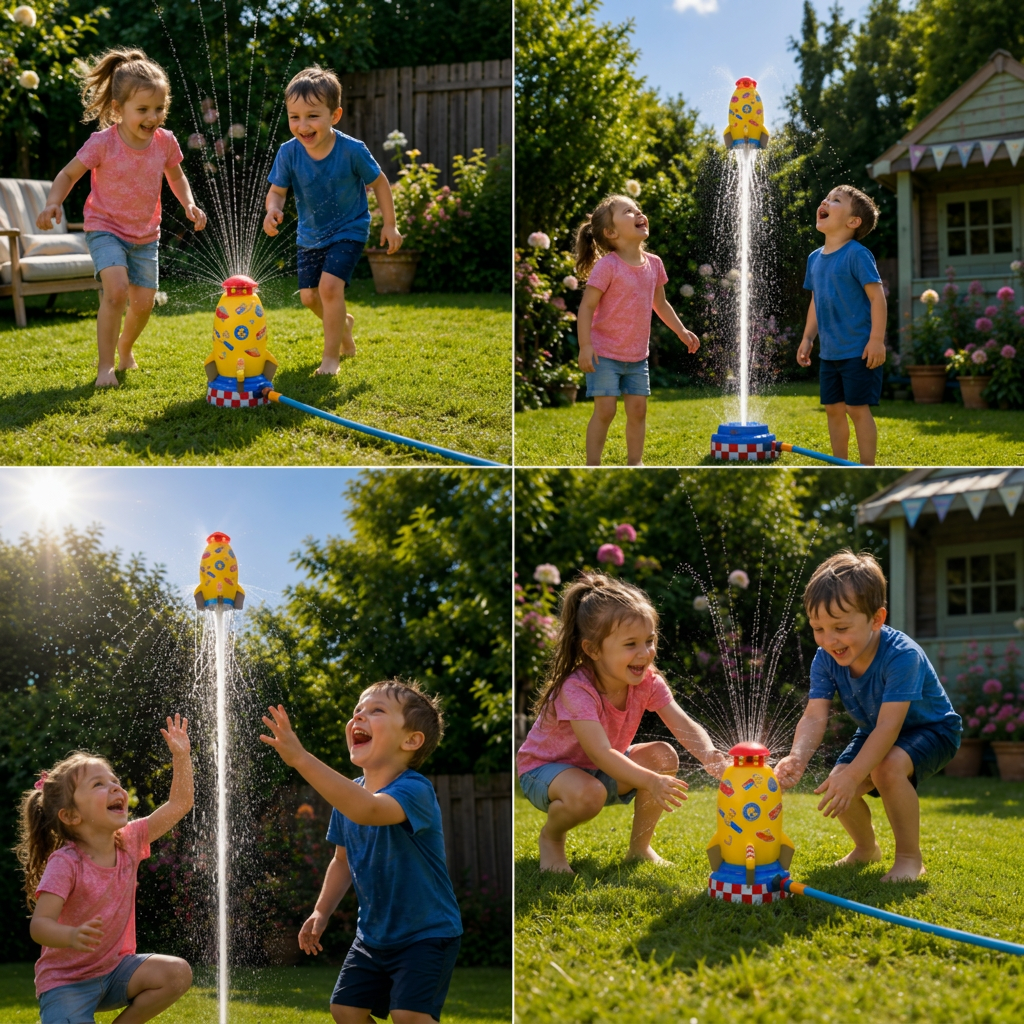 Rocket-shaped Water Sprinkler Toys for Children