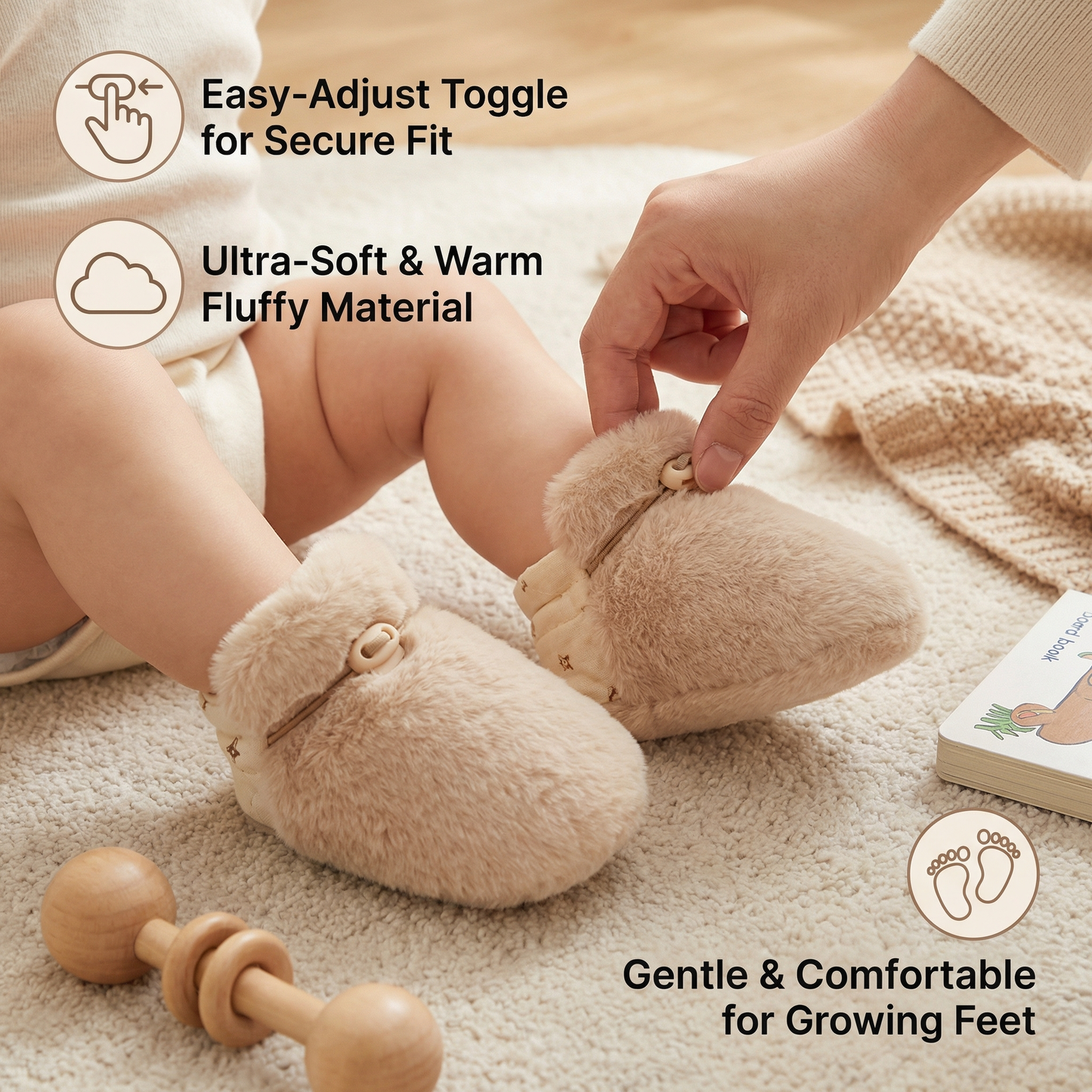 Fluffy sock shoes for babies