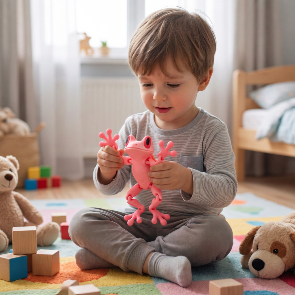 3D Printed Magnetic Flexible Frog Fidget Toy