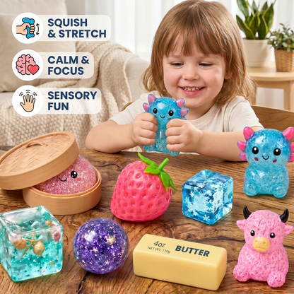 Premium Squishy Fidget Toy Set – 8 Sensory Toys