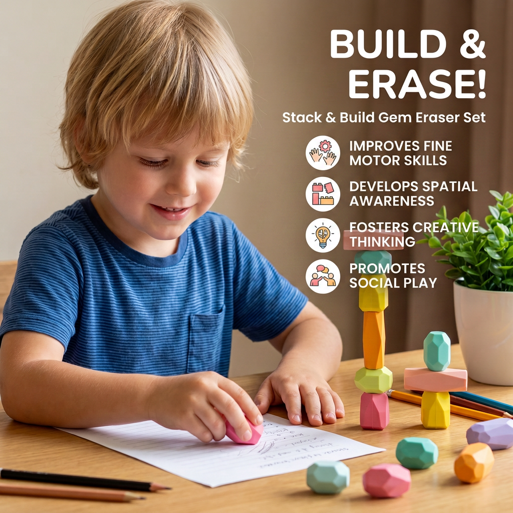 Stack & Build Gem Eraser Set