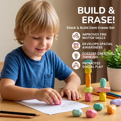 Stack & Build Gem Eraser Set