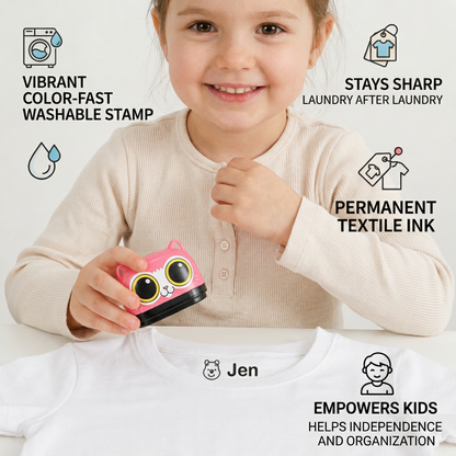 Personalized Kids’ Permanent Name Stamp for Clothing & School Supplies