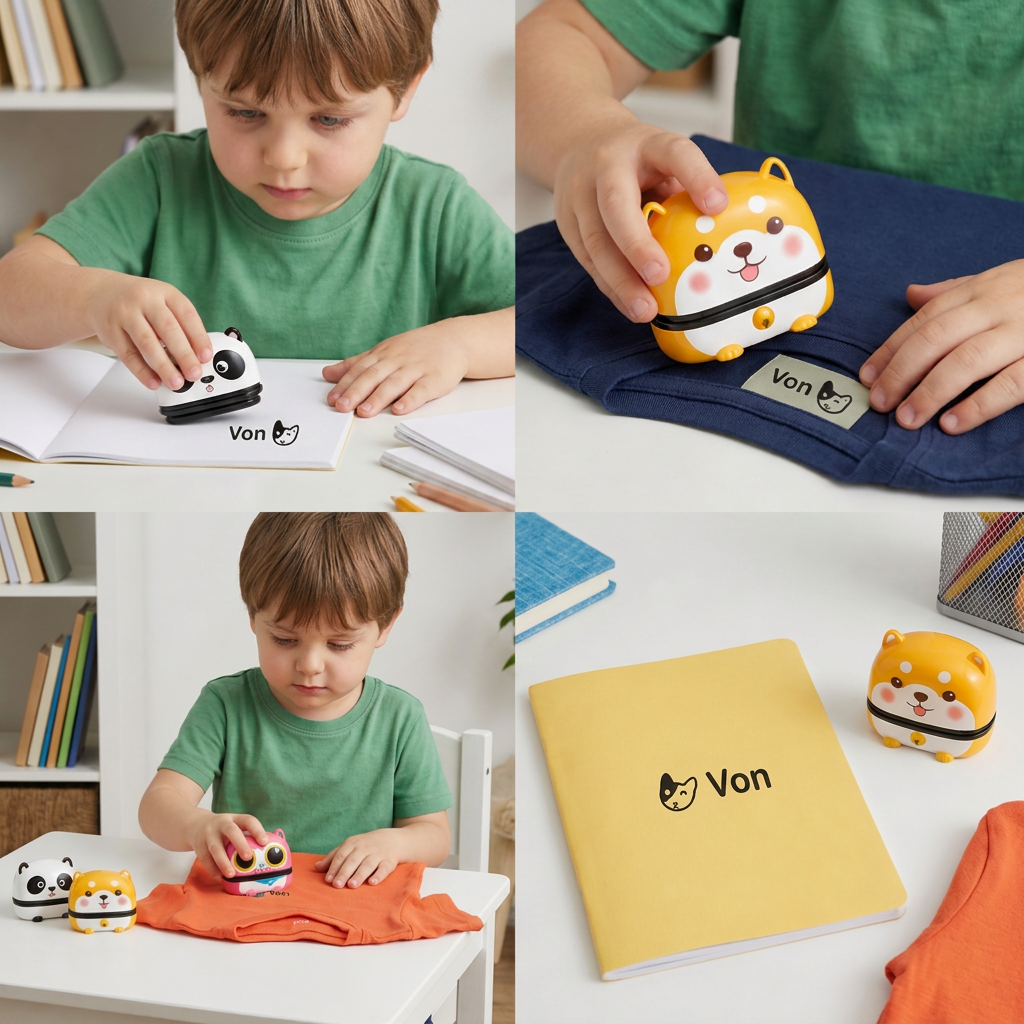 Personalized Kids’ Permanent Name Stamp for Clothing & School Supplies