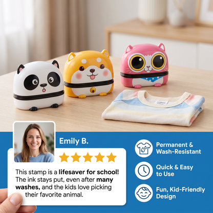 Personalized Kids’ Permanent Name Stamp for Clothing & School Supplies
