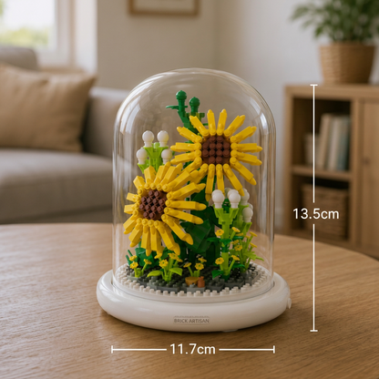 Elegant Building Block Flower in a Glass
