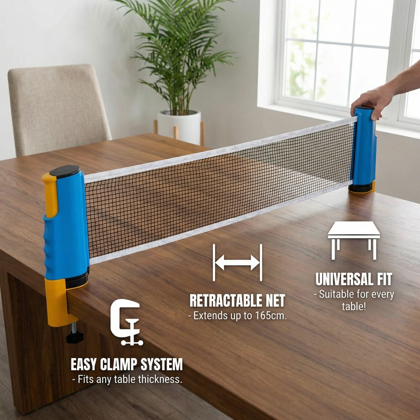 Adjustable table tennis set - suitable for every table!